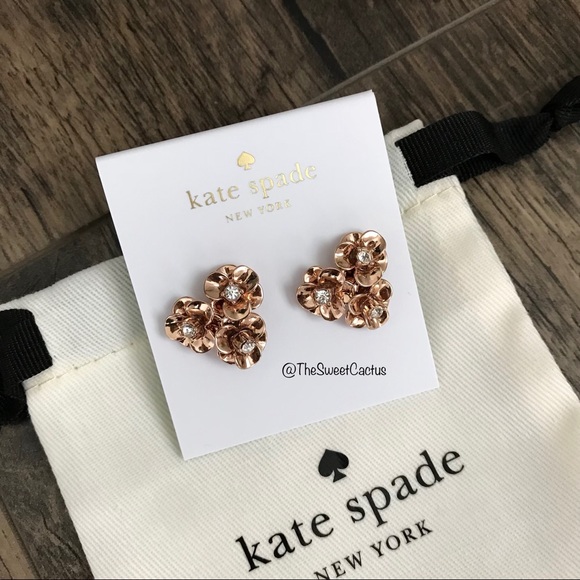 Kate Spade Shine On Flower Cluster Rose Earrings - Picture 3 of 8